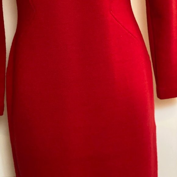 Outlander Red Midi Dress - Wool Blend - Petite Small - Vintage - Picture 5 of 15